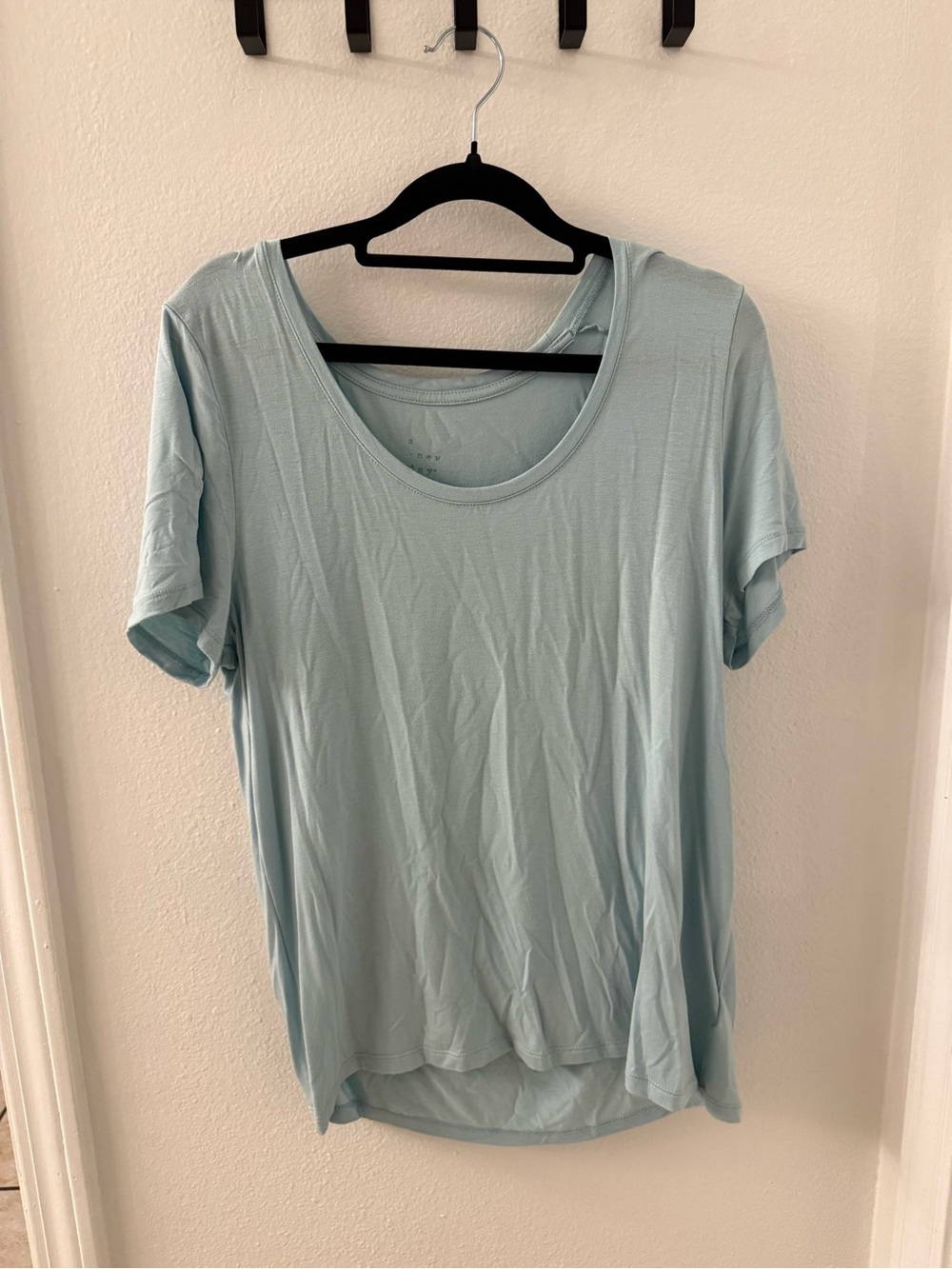 a new day Light Blue Scoop Neck Short Sleeve Tee